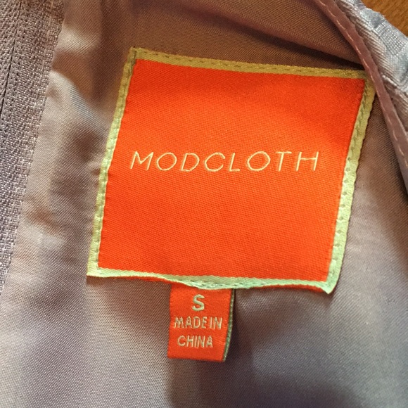 Modcloth retro mod 60s-style lavender fit & flare A-line dress office business - Picture 9 of 16